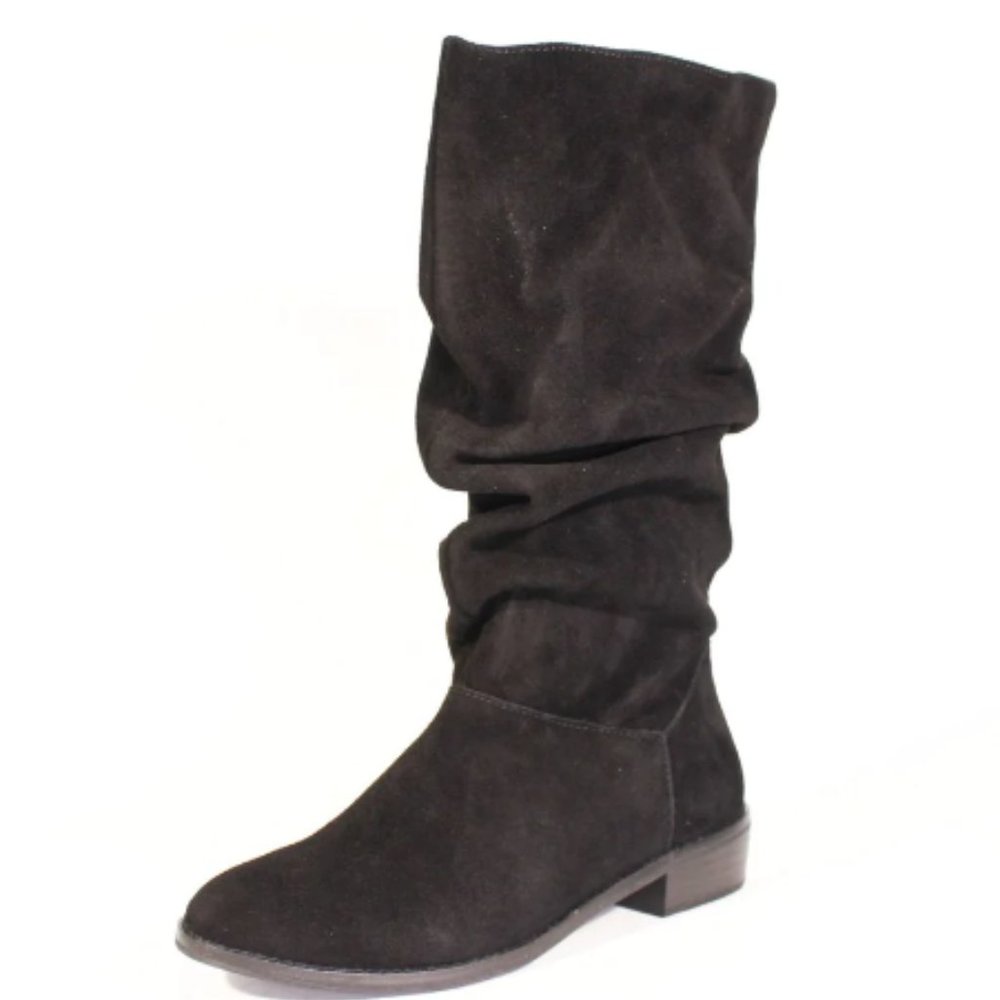 CHELSEA CREW Kasper Flat Slouched Flat Black Boot  (Size: 39)